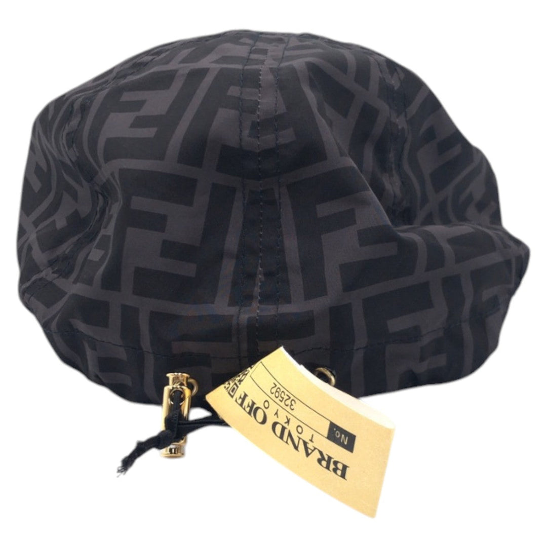 FENDI cap FXQ825 Nylon black Zucca Pattern