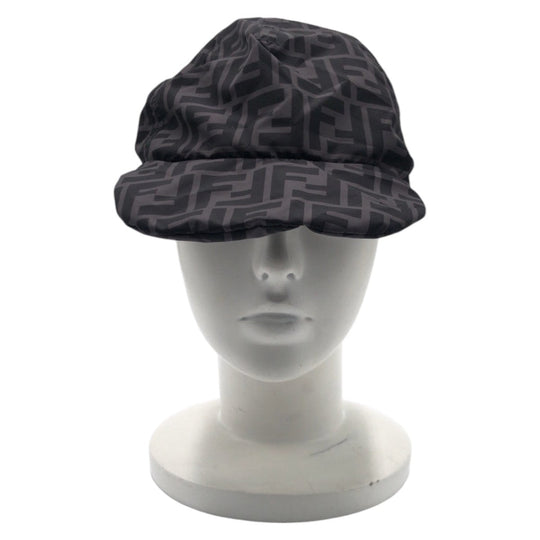 FENDI cap FXQ825 Nylon black Zucca Pattern