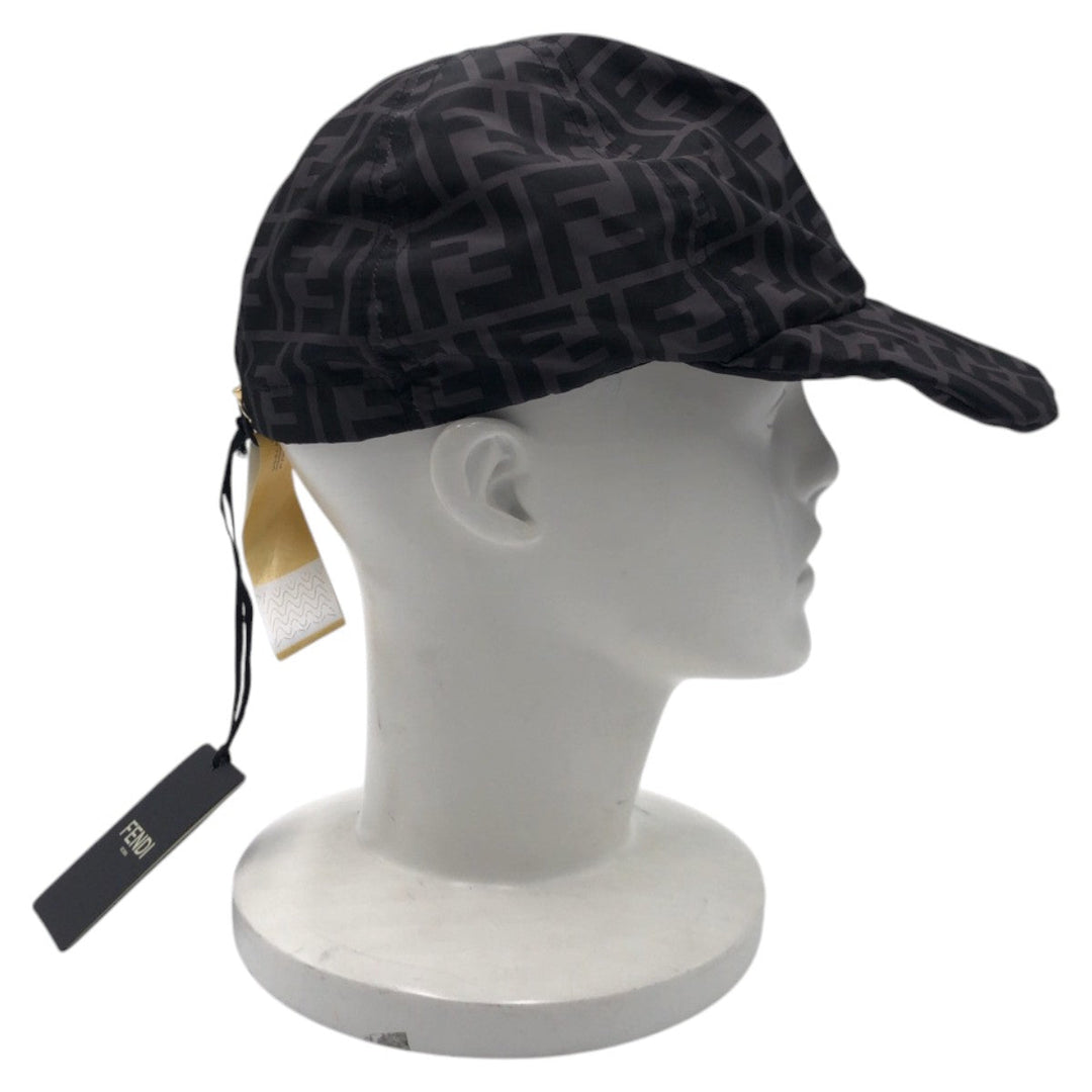 FENDI cap FXQ825 Nylon black Zucca Pattern