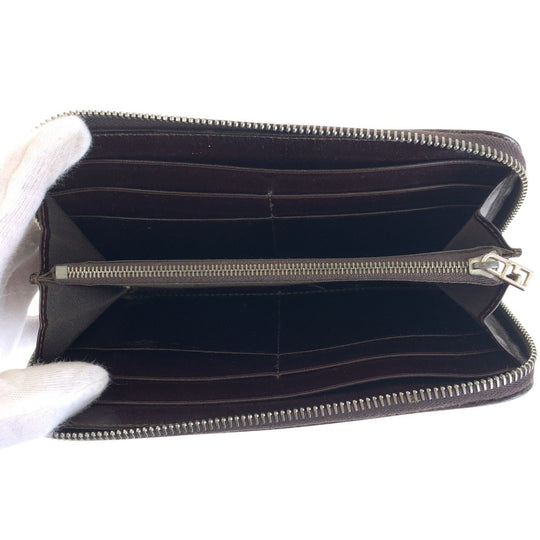 FENDI Long Wallet Purse Canvas, Leather Brown Long Wallet Purse Zip Around Unisex Zucca Women Used Authentic