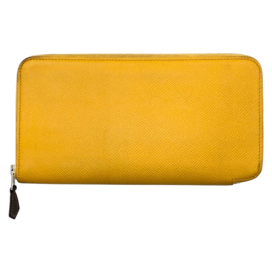 HERMES Long Wallet Purse Epsom yellow Azap long silk in