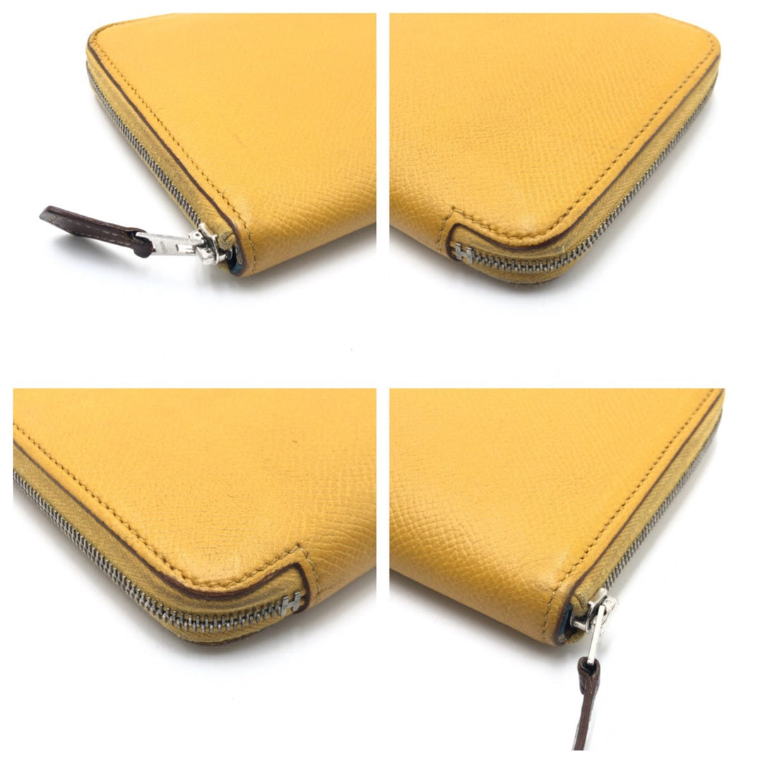HERMES Long Wallet Purse Epsom yellow Azap long silk in