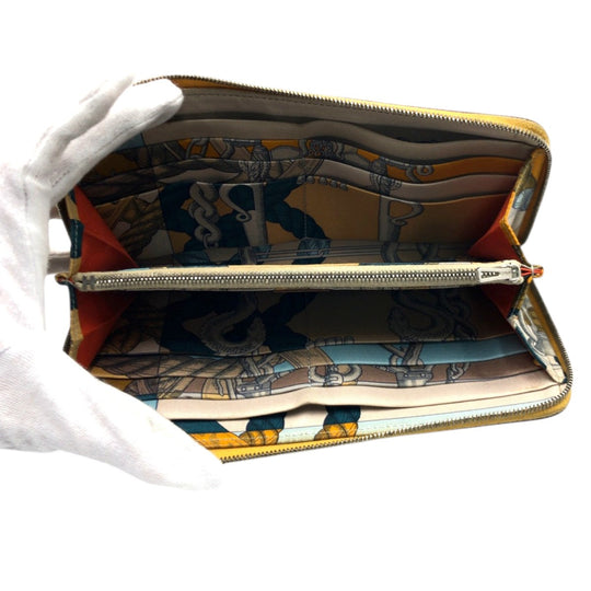 HERMES Long Wallet Purse Epsom yellow Azap long silk in
