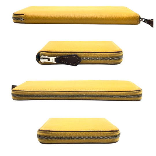 HERMES Long Wallet Purse Epsom yellow Azap long silk in