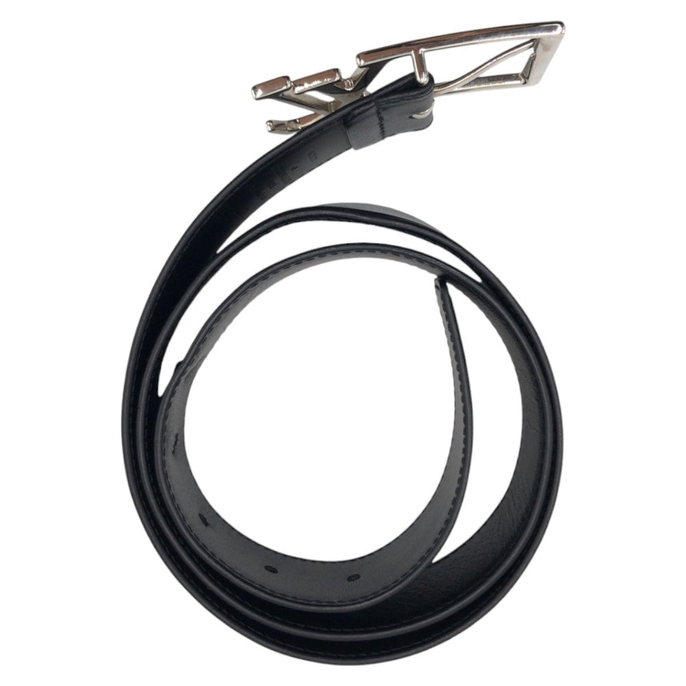 LOUIS VUITTON belt M0687 leather black black silver LV Skyline