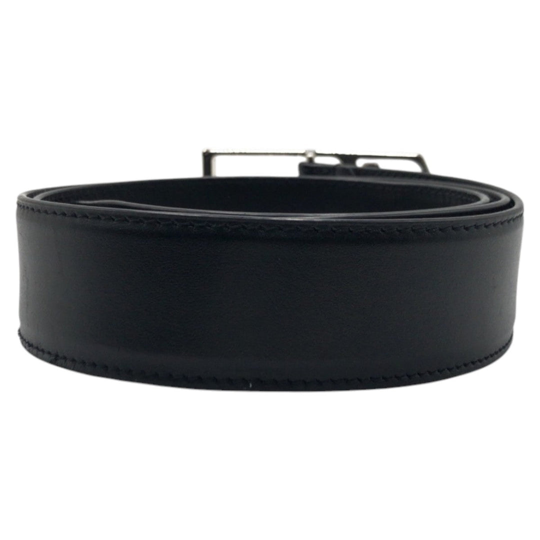 LOUIS VUITTON belt M0687 leather black black silver LV Skyline