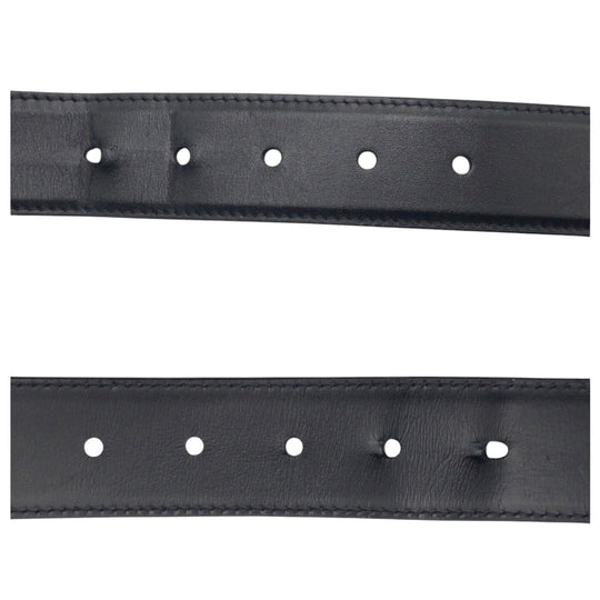 LOUIS VUITTON belt M0687 leather black black silver LV Skyline