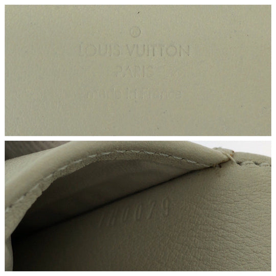 LOUIS VUITTON Long Wallet Purse M58132 leather Ivory Gold Metal Long Wallet Purse Monogram Mahina Portefeuille Amelia Women Used Authentic