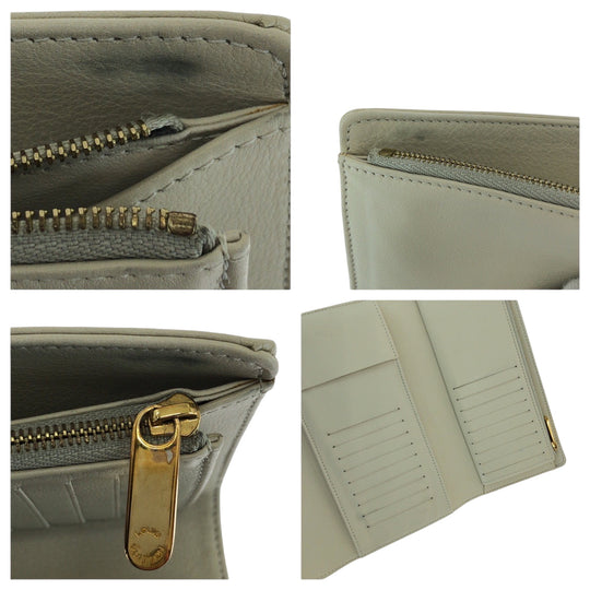 LOUIS VUITTON Long Wallet Purse M58132 leather Ivory Gold Metal Long Wallet Purse Monogram Mahina Portefeuille Amelia Women Used Authentic