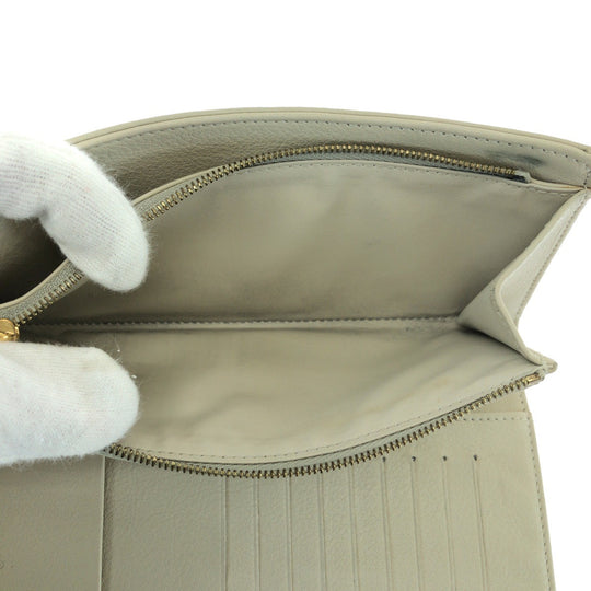 LOUIS VUITTON Long Wallet Purse M58132 leather Ivory Gold Metal Long Wallet Purse Monogram Mahina Portefeuille Amelia Women Used Authentic