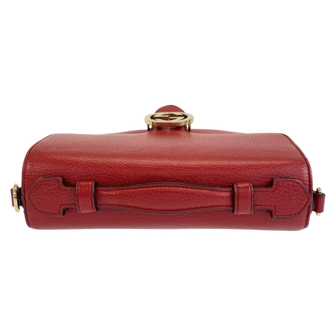 GUCCI Shoulder Bag 510302 leather Red Interlocking