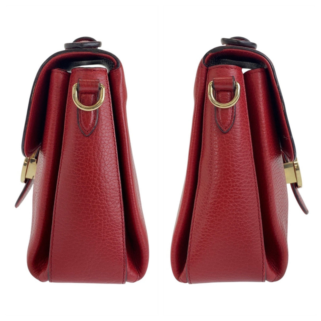 GUCCI Shoulder Bag 510302 leather Red Interlocking