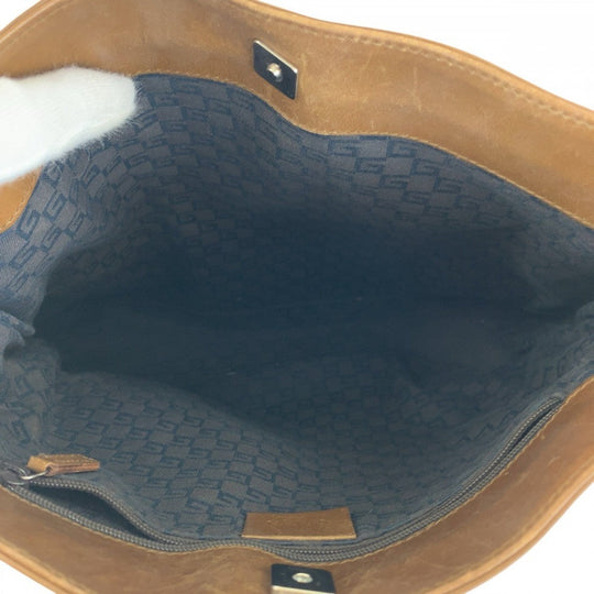GUCCI Shoulder Bag 33900 Suede, Leather Brown Silver Metal Sherry line Women Used Authentic