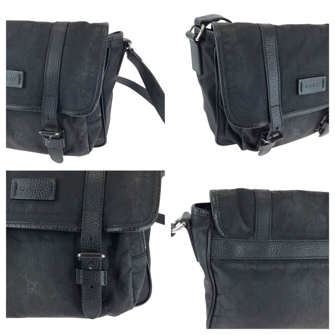 GUCCI Shoulder Bag 510335 Nylon, Leather black Shoulder Bag Pochette Unisex mens Used Authentic