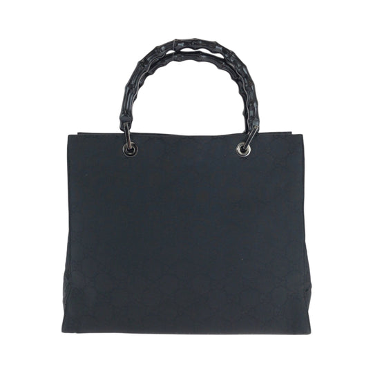 GUCCI Tote Bag 002 1010 Nylon black Bamboo
