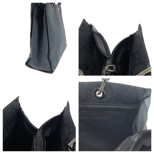 GUCCI Tote Bag 002 1010 Nylon black Bamboo