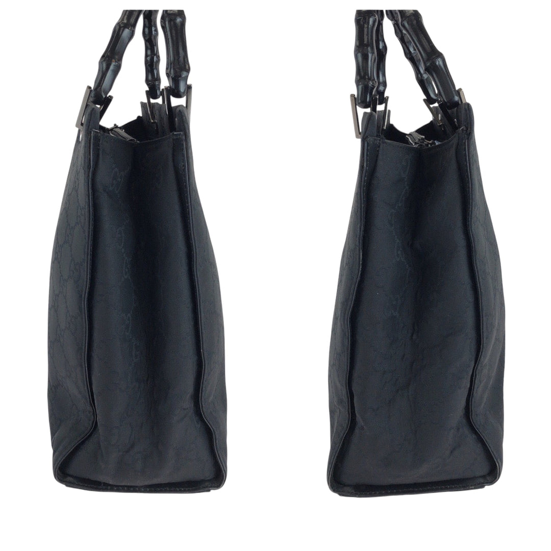 GUCCI Tote Bag 002 1010 Nylon black Bamboo