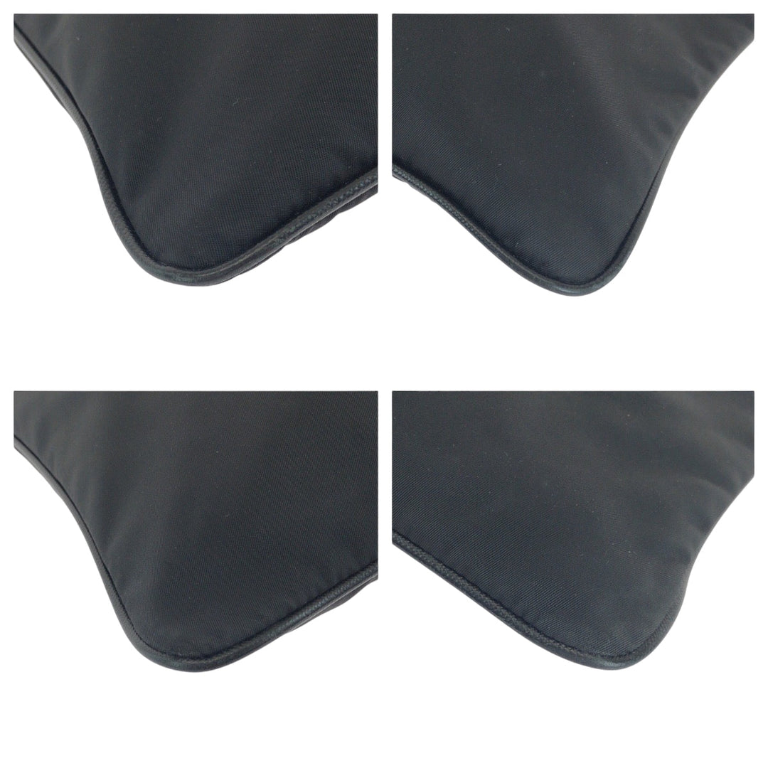 PRADA Shoulder Bag VA0053 Nylon black Shoulder Bag Sacoche Test Triangle With logo mens Used Authentic