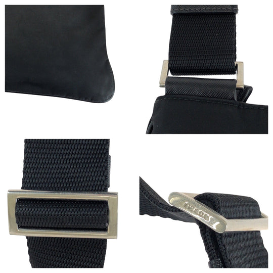 PRADA Shoulder Bag VA0053 Nylon black Shoulder Bag Sacoche Test Triangle With logo mens Used Authentic