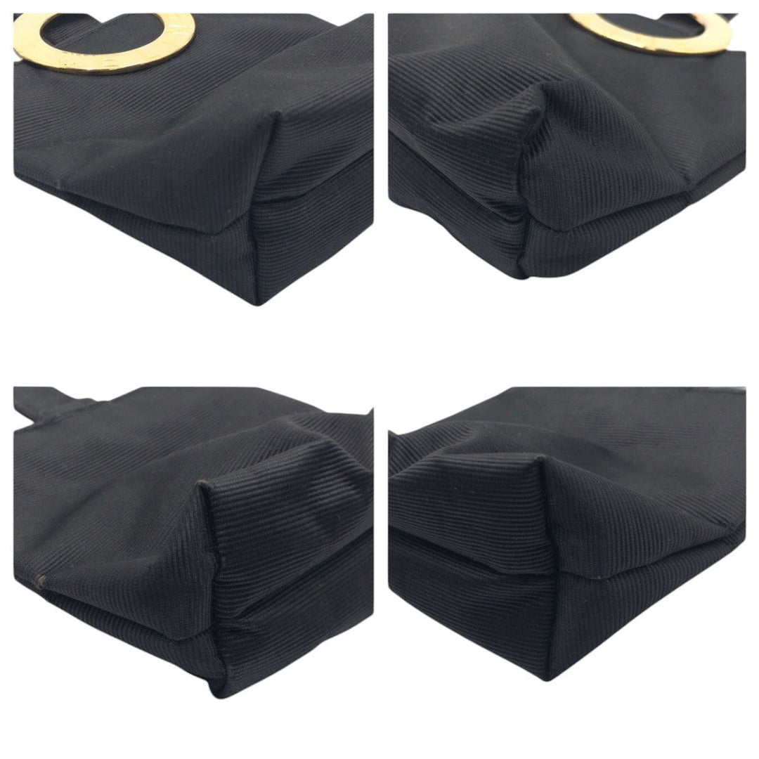 CELINE Pouch cotton black Circle logo