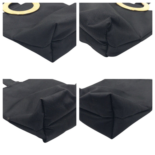 CELINE Pouch cotton black Circle logo
