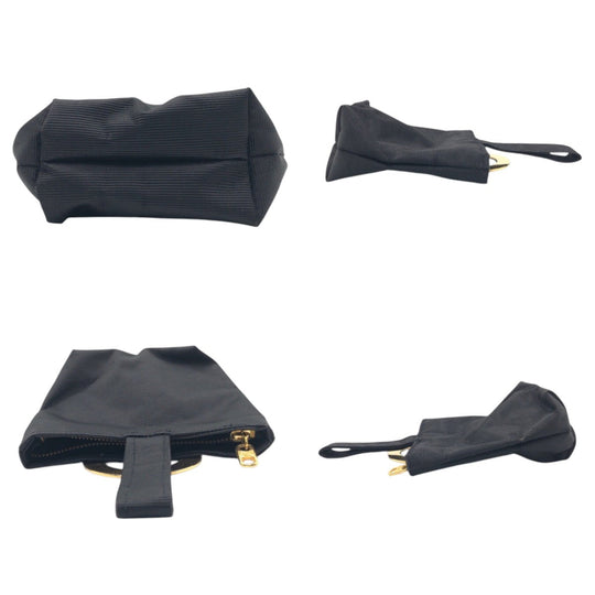 CELINE Pouch cotton black Circle logo