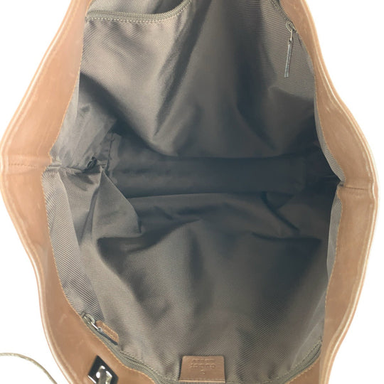 GUCCI Tote Bag 31242 GG canvas, leather Brown Silver Metal Tote Bag Shoulder Bag Women Used Authentic
