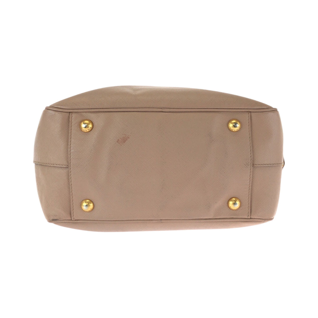 PRADA Shoulder Bag leather Pink White Gold Metal Shoulder Bag Handbag 2way Safiano Women Used Authentic