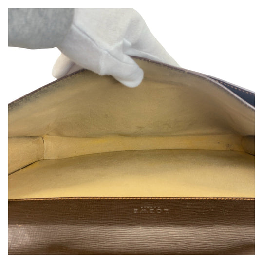 LOEWE Business bag leather Brown Gold Metal Business bag briefcase anagram mens Used Authentic