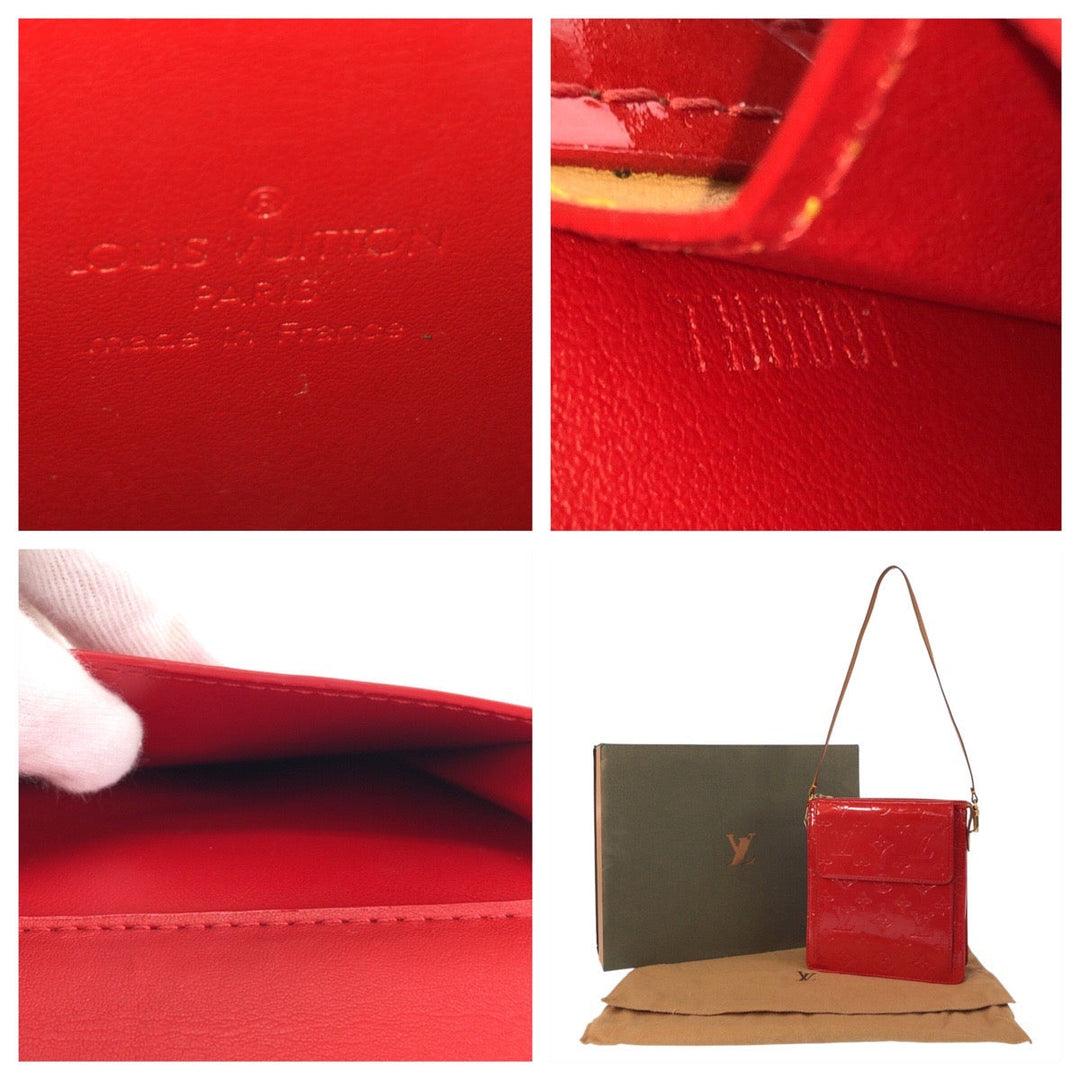 LOUIS VUITTON Shoulder Bag M91137 enamel Red Monogram Vernis Motto