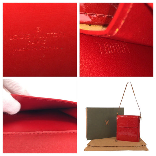 LOUIS VUITTON Shoulder Bag M91137 enamel Red Monogram Vernis Motto