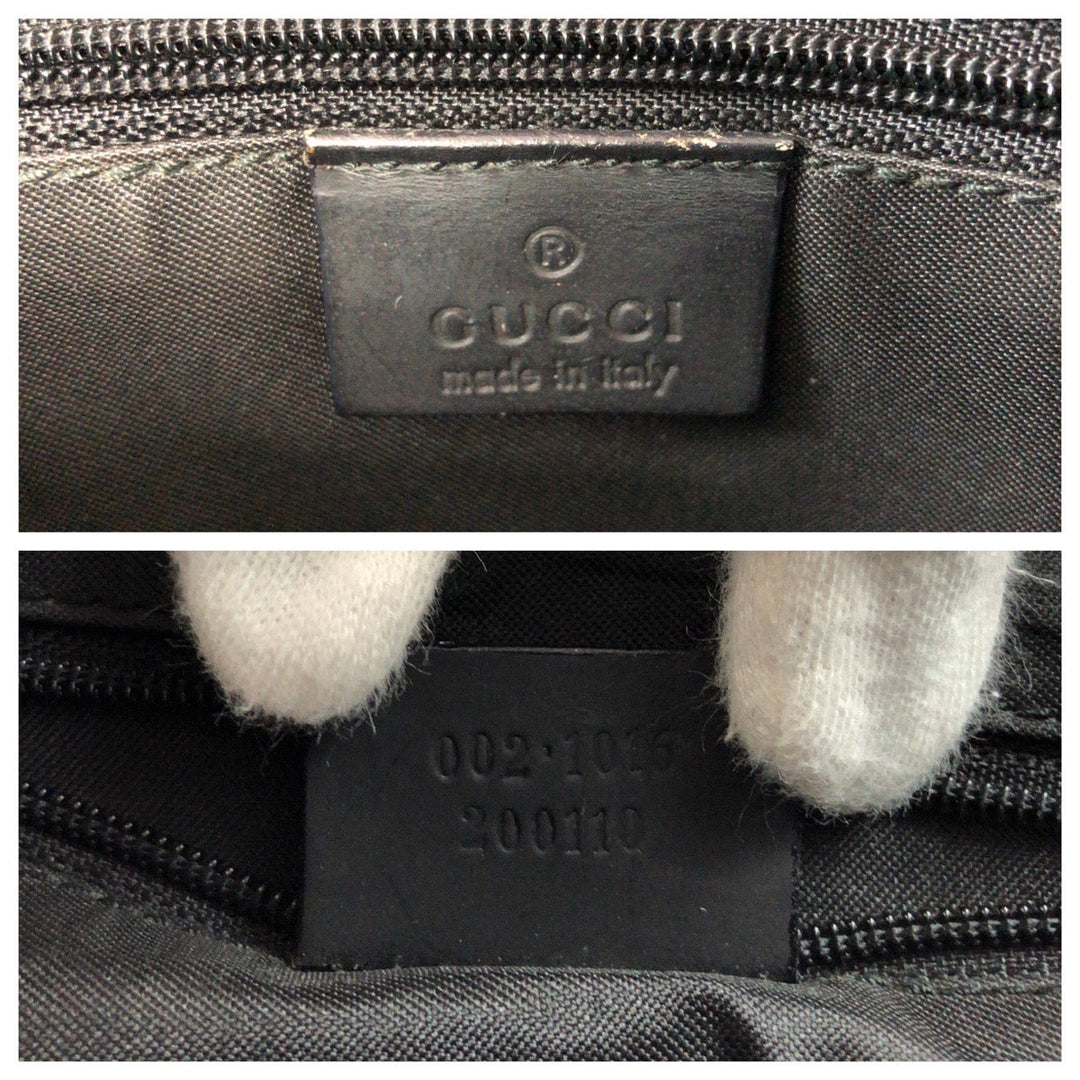 GUCCI Handbag 002 1016 Nylon black Handbag Tote Bag Bamboo Women Used Authentic