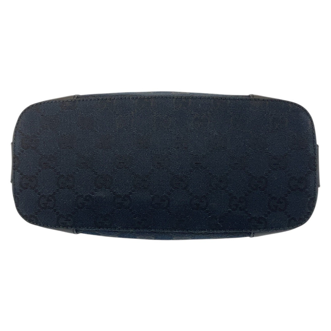 GUCCI Shoulder Bag 001 4204 GG canvas, leather Black GoldMetal Women Used Authentic