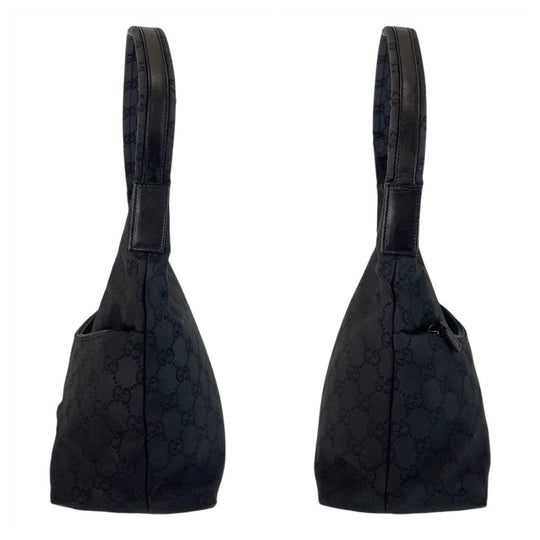 GUCCI Shoulder Bag 001 3386 GG canvas black Women Used Authentic