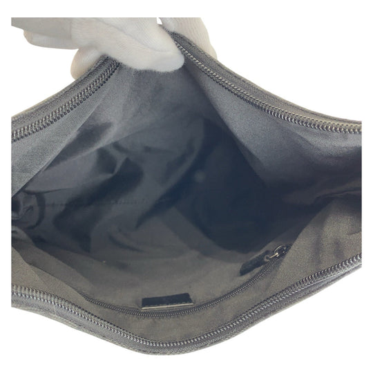 GUCCI Shoulder Bag 001 3386 GG canvas black Women Used Authentic