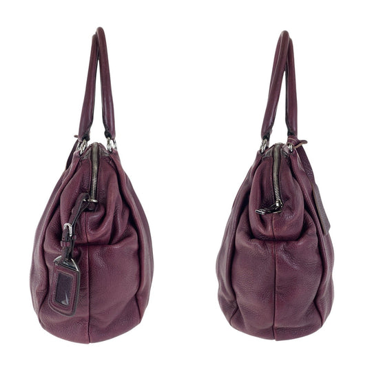 PRADA Tote Bag leather Purple SilverMetal Tote Bag Shoulder Bag Vitterodino Women Used Authentic