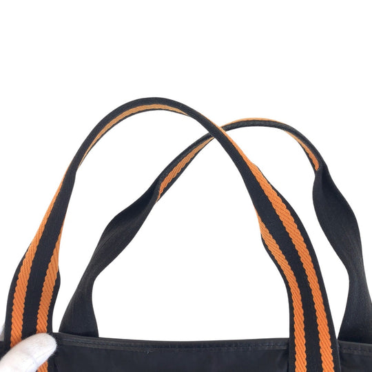 GUCCI Tote Bag 189665 Nylon, Leather Black Orange SilverMetal Tote Bag Shoulder Bag Unisex Crest Women Used Authentic