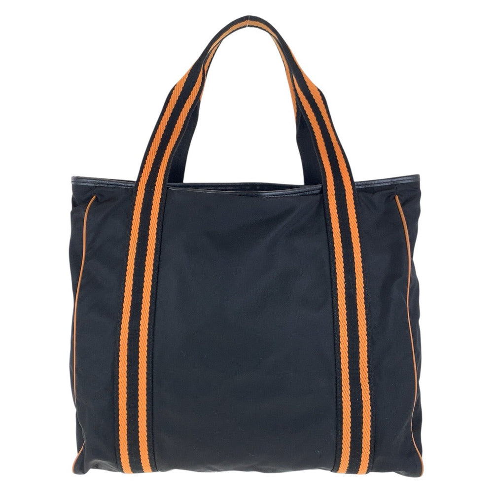 GUCCI Tote Bag 189665 Nylon, Leather Black Orange SilverMetal Tote Bag Shoulder Bag Unisex Crest Women Used Authentic