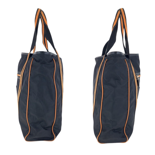 GUCCI Tote Bag 189665 Nylon, Leather Black Orange SilverMetal Tote Bag Shoulder Bag Unisex Crest Women Used Authentic