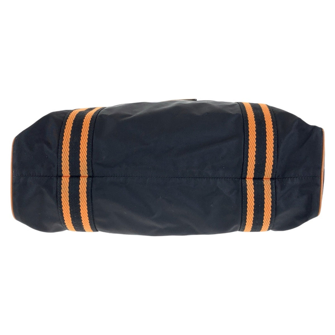 GUCCI Tote Bag 189665 Nylon, Leather Black Orange SilverMetal Tote Bag Shoulder Bag Unisex Crest Women Used Authentic