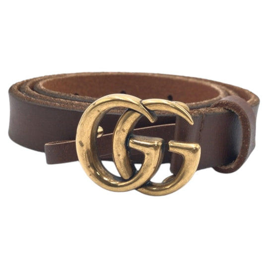 GUCCI belt 493949 leather Brown GG Marmont