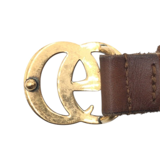 GUCCI belt 493949 leather Brown GG Marmont