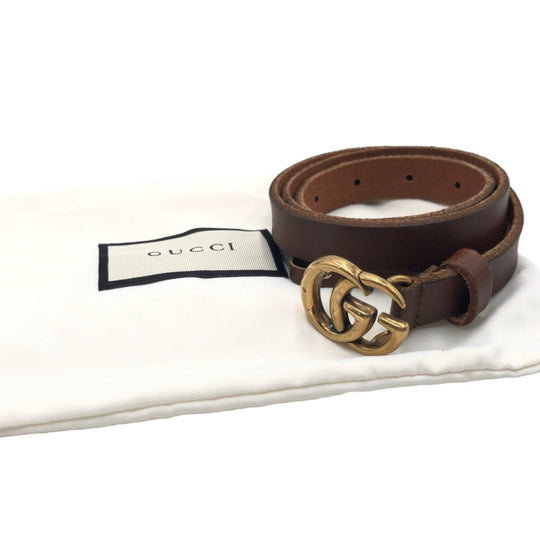 GUCCI belt 493949 leather Brown GG Marmont
