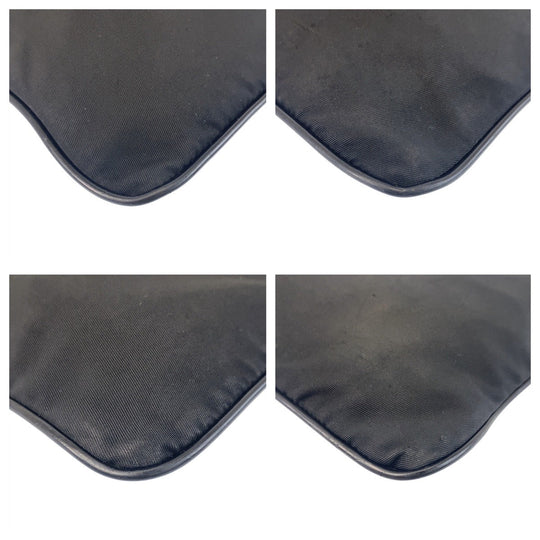 PRADA Shoulder Bag Nylon black Shoulder Bag Messenger bag Test Triangle With logo Women Used Authentic