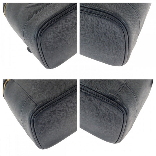 CHANEL Handbag Caviar skin Black Gold Metal COCO Mark