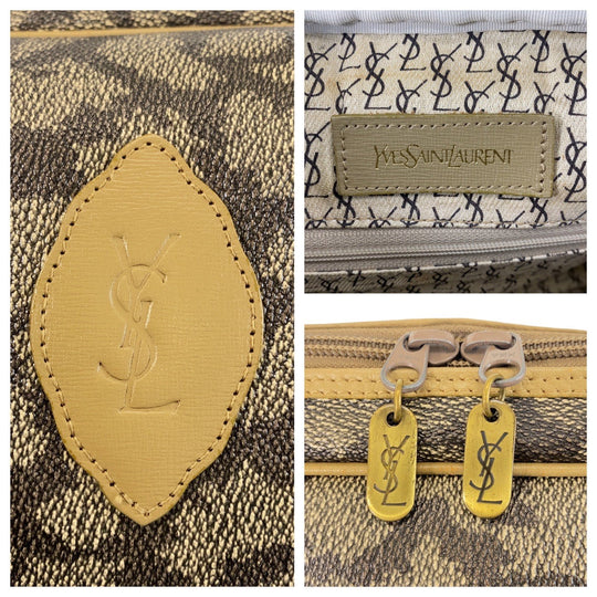 Yves Saint Laurent Handbag PVC Brown YSL
