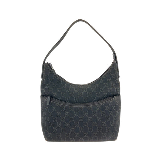 GUCCI Shoulder Bag 105649 GG canvas, leather Brown Black SilverMetal Shoulder Bag Hobo Women Used Authentic