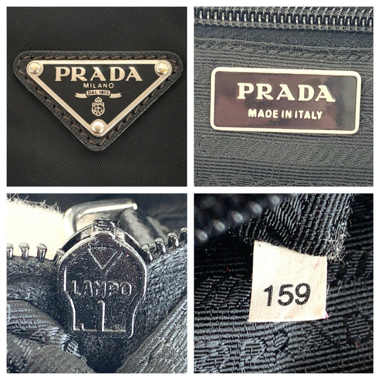 PRADA Shoulder Bag Nylon black Shoulder Bag Messenger bag Test Triangle With logo Women Used Authentic