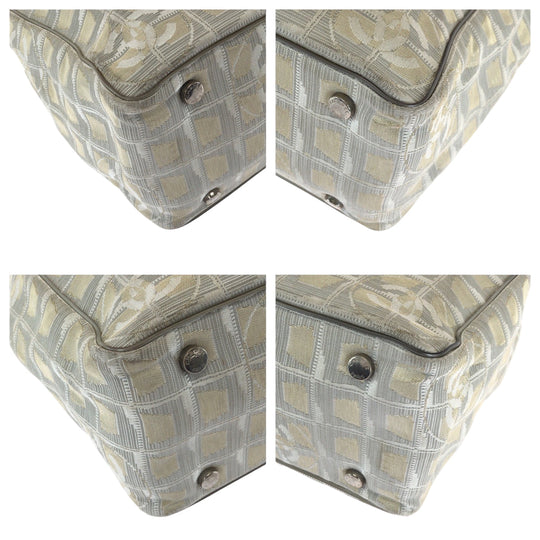 CHANEL Tote Bag A20457 canvas Silver Grey SilverMetal Tote Bag handbag New Travel Line Tote PM COCO Mark Women Used Authentic
