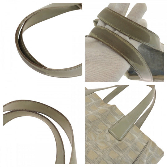 CHANEL Tote Bag A20457 canvas Silver Grey SilverMetal Tote Bag handbag New Travel Line Tote PM COCO Mark Women Used Authentic